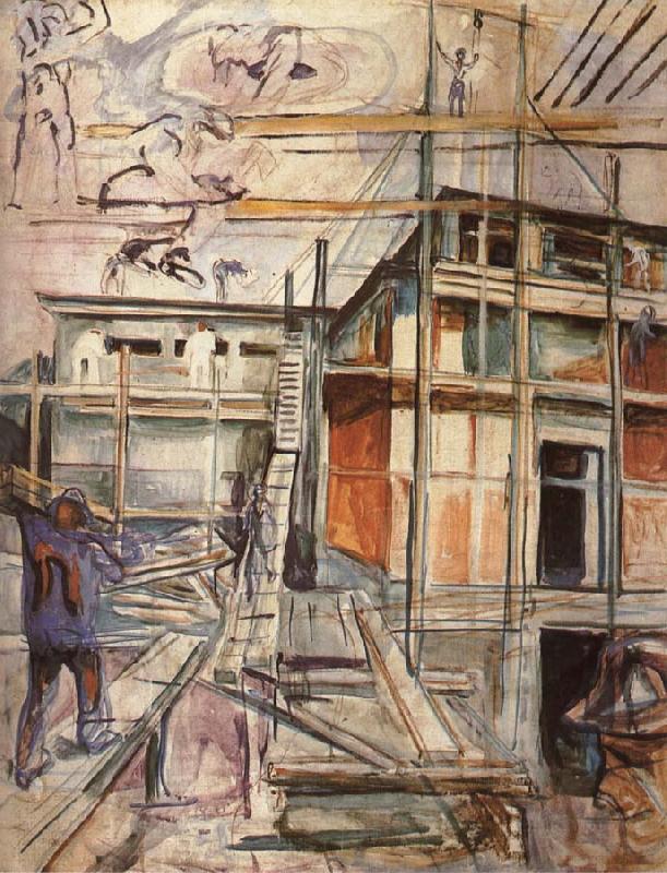 Edvard Munch Workroom building in winter